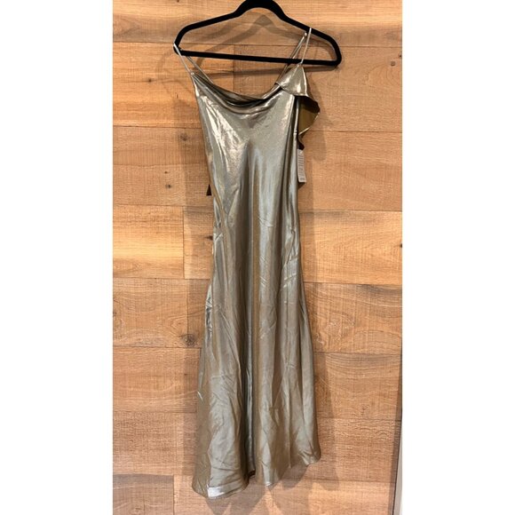 Du Paradis Metallic Asymmetric Hem Dress size M - Picture 5 of 9